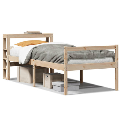 Letto per Anziani con Testiera 100x200 cm Legno Massello Pino
