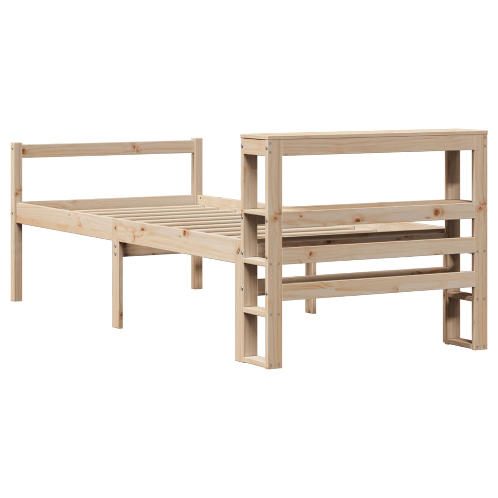 Letto per Anziani con Testiera 100x200 cm Legno Massello Pino