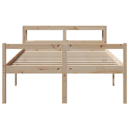 Letto per Anziani con Testiera 120x200 cm Legno Massello Pino | homemem39