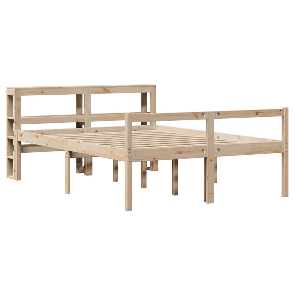 Letto per Anziani con Testiera 160x200 cm Legno Massello Pino | homemem39