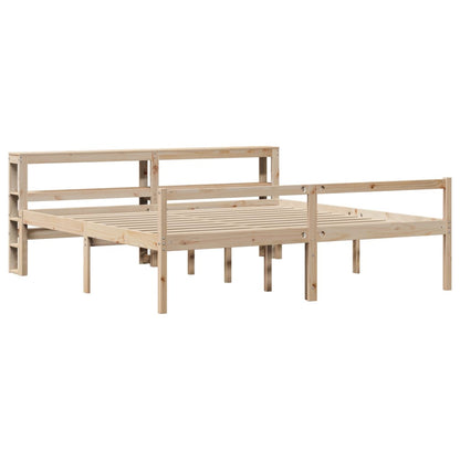 Letto per Anziani con Testiera 200x200 cm Legno Massello Pino | homemem39