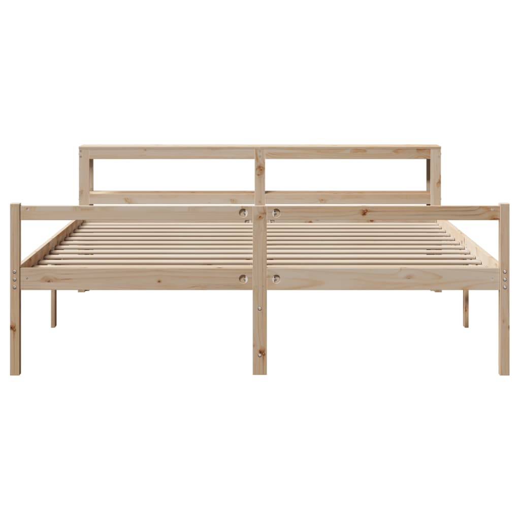 Letto per Anziani con Testiera 200x200 cm Legno Massello Pino | homemem39