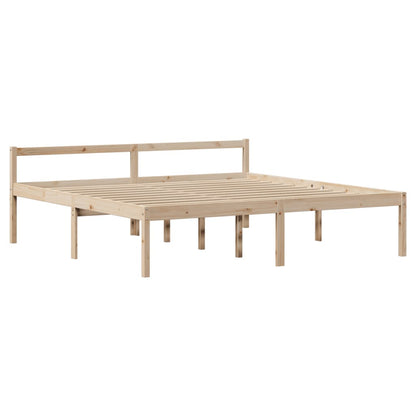 Letto per Anziani con Testiera 200x200 cm Legno Massello Pino | homemem39