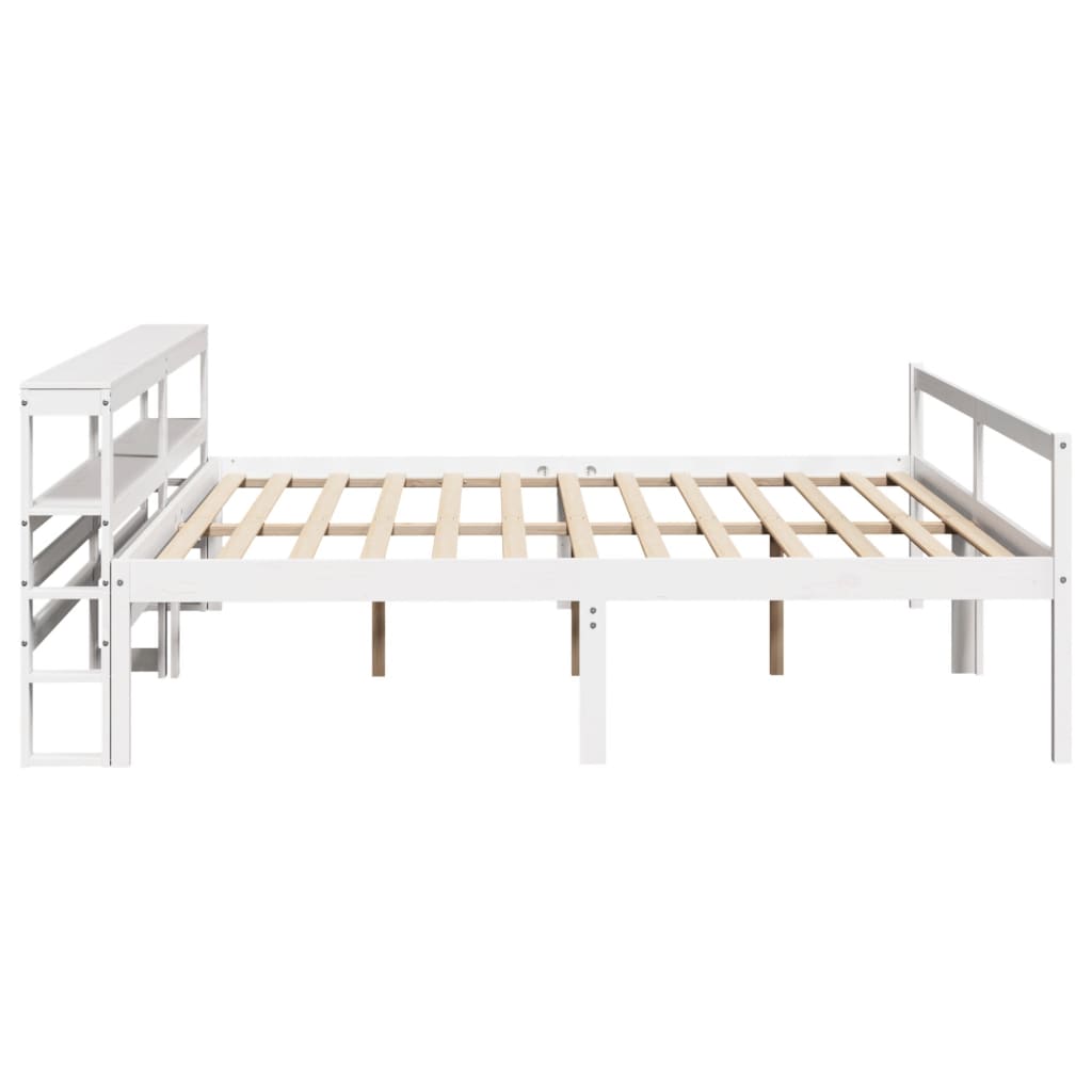 Letto Anziani con Testiera Bianco 200x200cm Legno Massello Pino