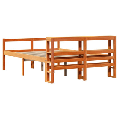 Giroletto con Testiera Marrone Cera 120x190 cm Massello Pino | homemem39