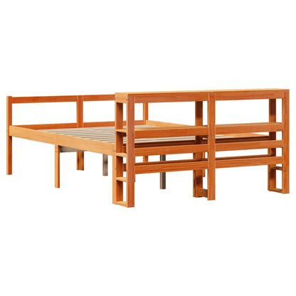 Giroletto con Testiera Marrone Cera 135x190 cm Massello Pino | homemem39