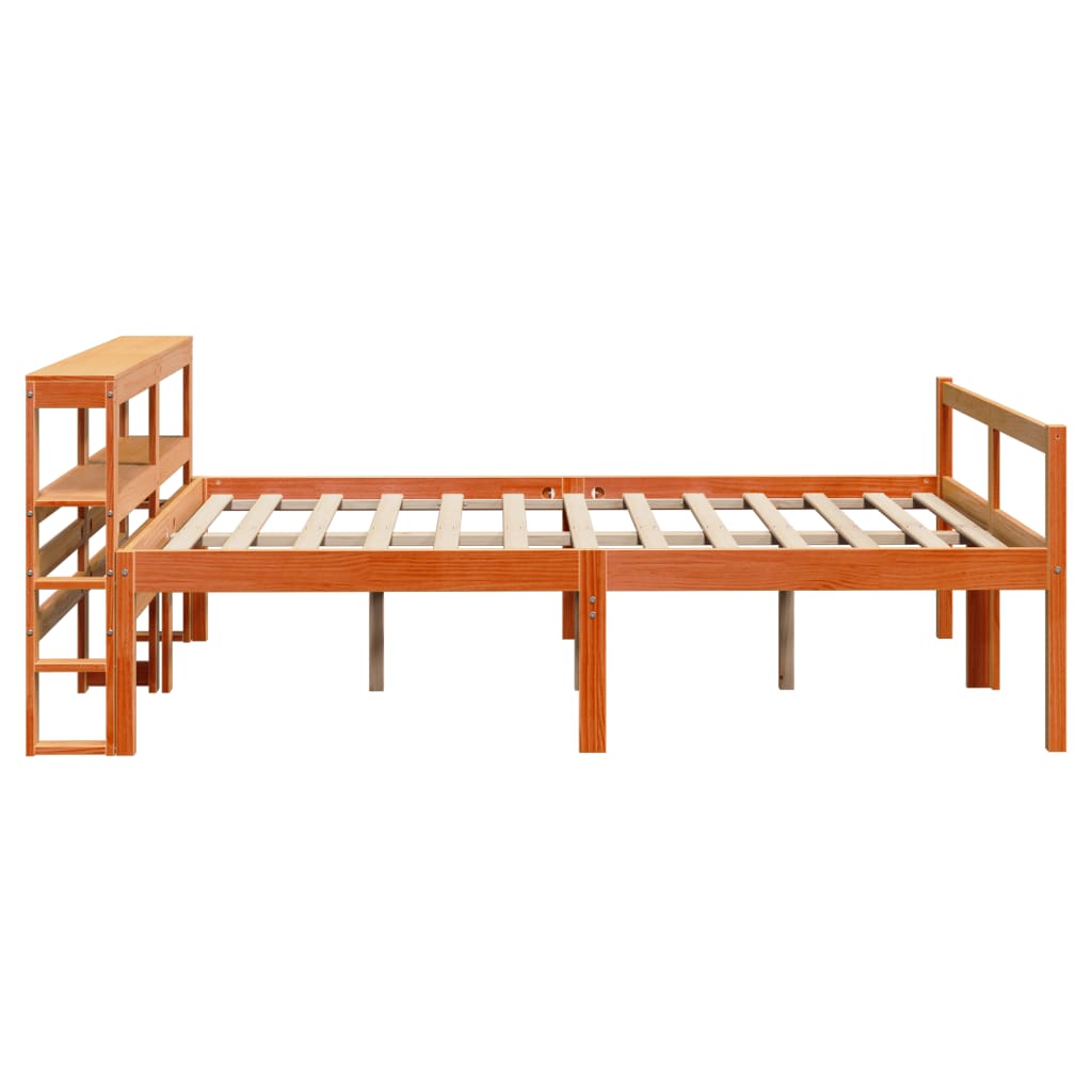 Giroletto con Testiera Marrone Cera 140x190 cm Massello Pino | homemem39