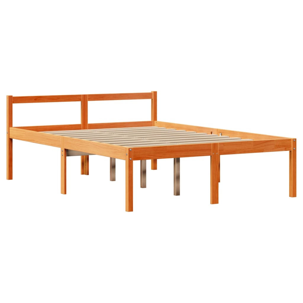 Giroletto con Testiera Marrone Cera 140x190 cm Massello Pino | homemem39