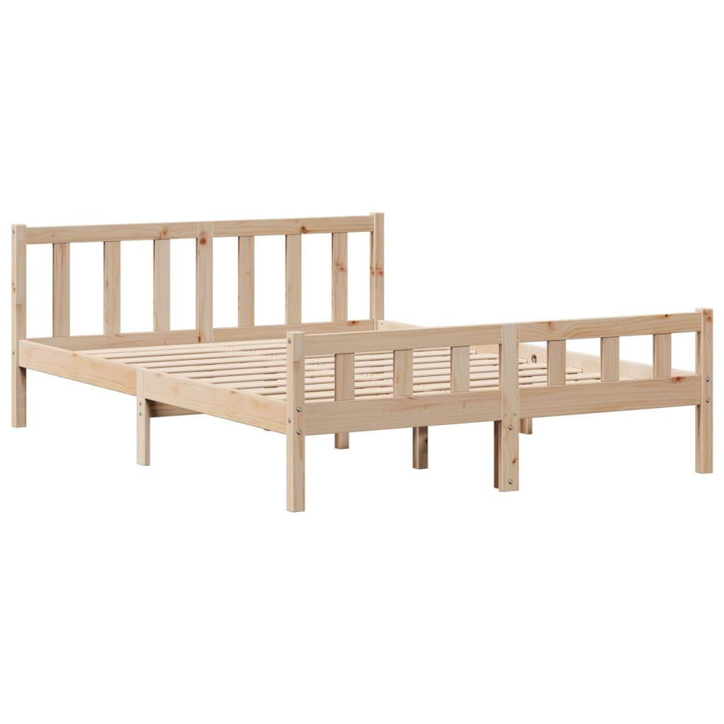 Letto senza Materasso 120x190 cm in Legno Massello di Pino - homemem39