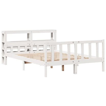 Letto senza Materasso Bianco 160x200 cm Legno Massello di Pino - homemem39