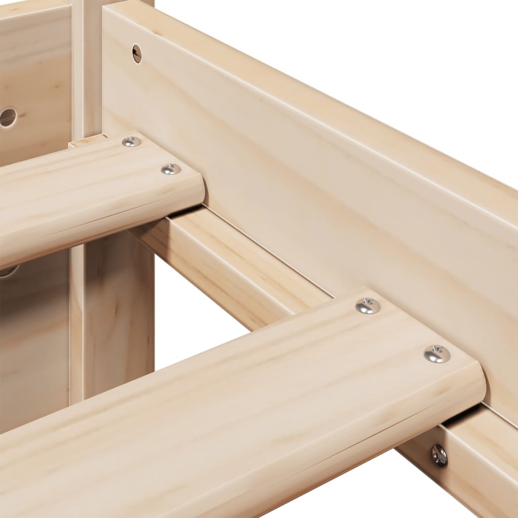 Giroletto con Testiera 75x190 cm in Legno Massello di Pino | homemem39