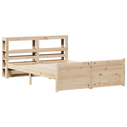 Giroletto con Testiera 140x200 cm in Legno Massello di Pino | homemem39