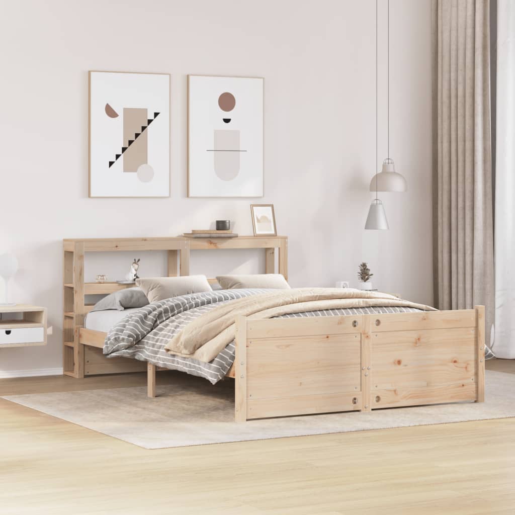 Giroletto con Testiera 140x200 cm in Legno Massello di Pino | homemem39