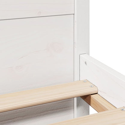 Giroletto con Testiera Bianco 150x200 cm Legno Massello di Pino - homemem39