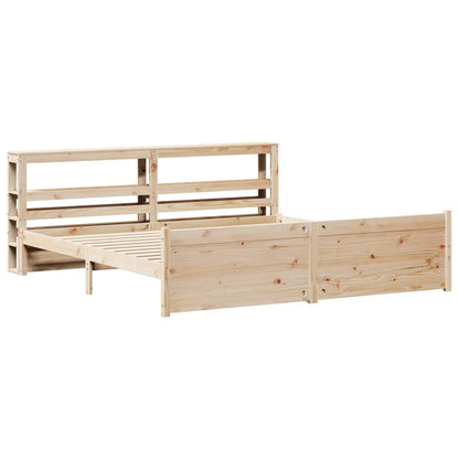 Giroletto con Testiera 200x200 cm in Legno Massello di Pino - homemem39