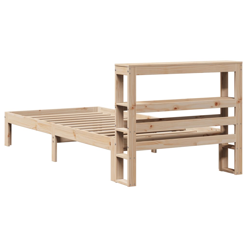 Giroletto con Testiera 90x200 cm in Legno Massello di Pino - homemem39