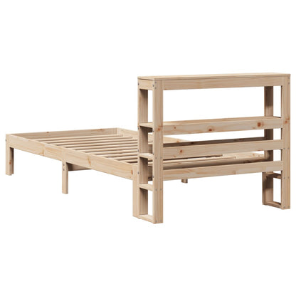 Giroletto con Testiera 90x200 cm in Legno Massello di Pino - homemem39