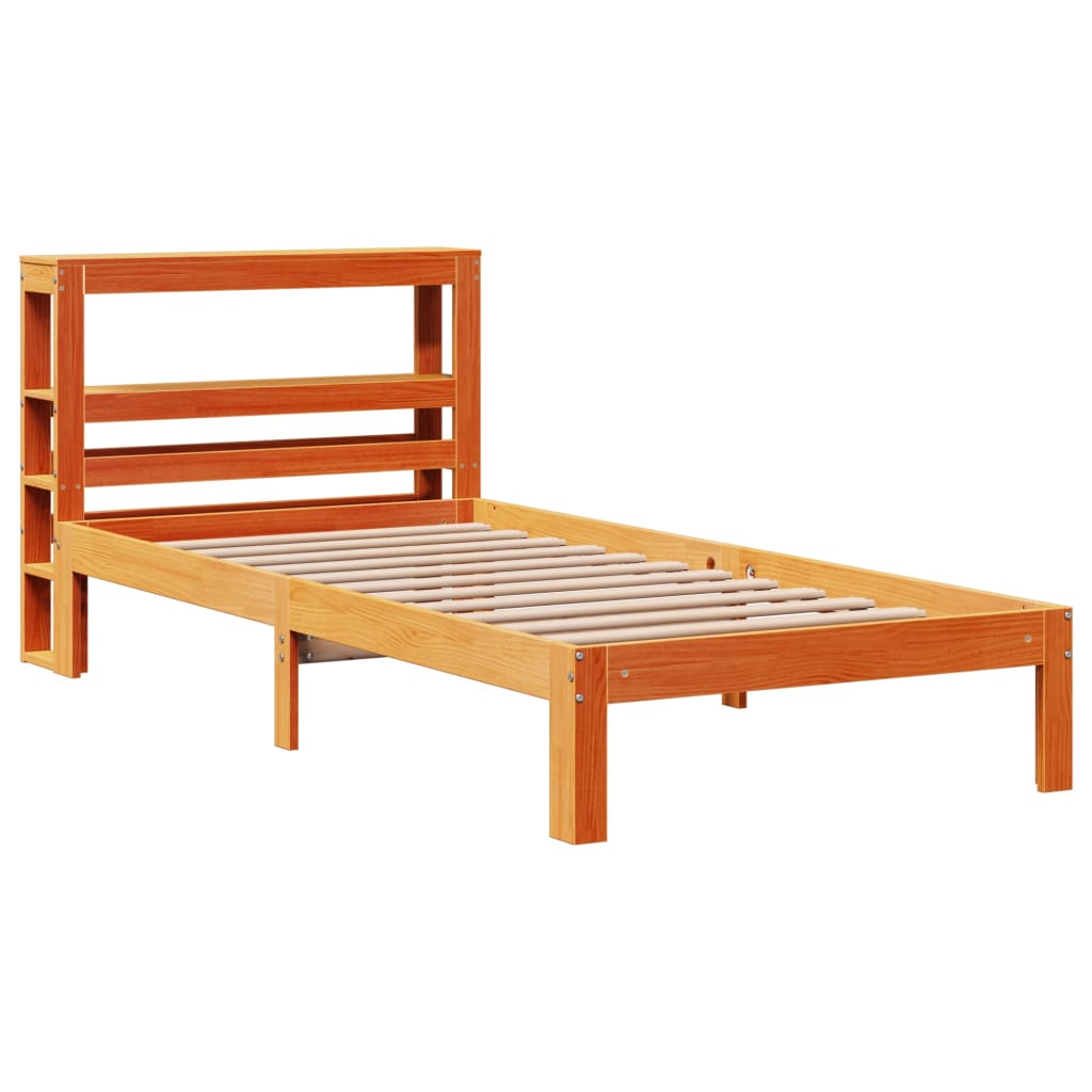 Letto senza Materasso Marrone Cera 75x190 cm in Legno di Pino | homemem39
