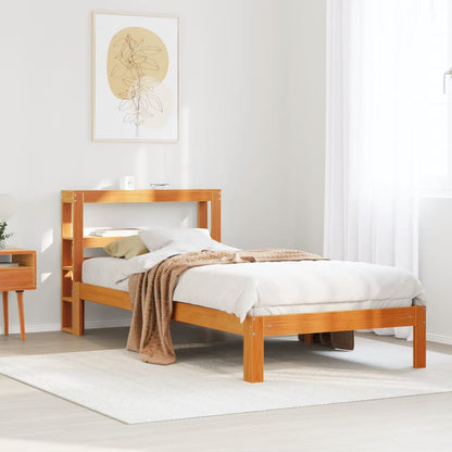 Letto senza Materasso Marrone Cera 75x190 cm in Legno di Pino | homemem39