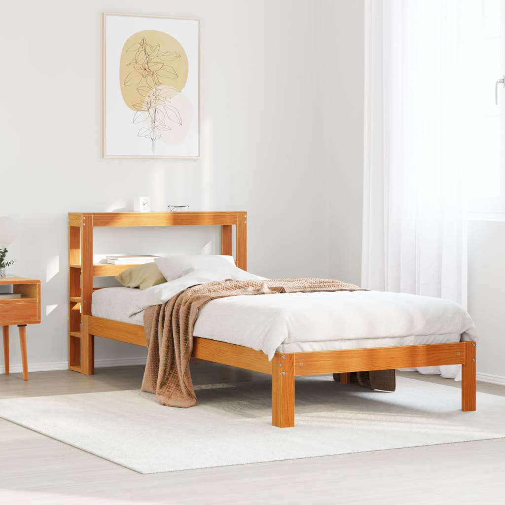 Letto senza Materasso Marrone Cera 100x200 cm in Legno di Pino - homemem39