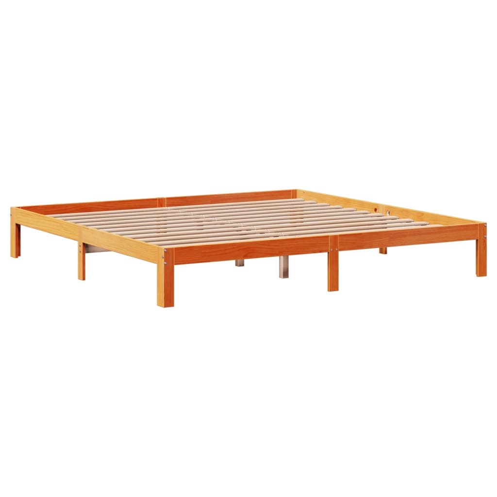 Letto senza Materasso Marrone Cera 180x200 cm in Legno di Pino - homemem39