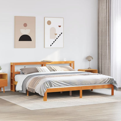 Letto senza Materasso Marrone Cera 180x200 cm in Legno di Pino - homemem39
