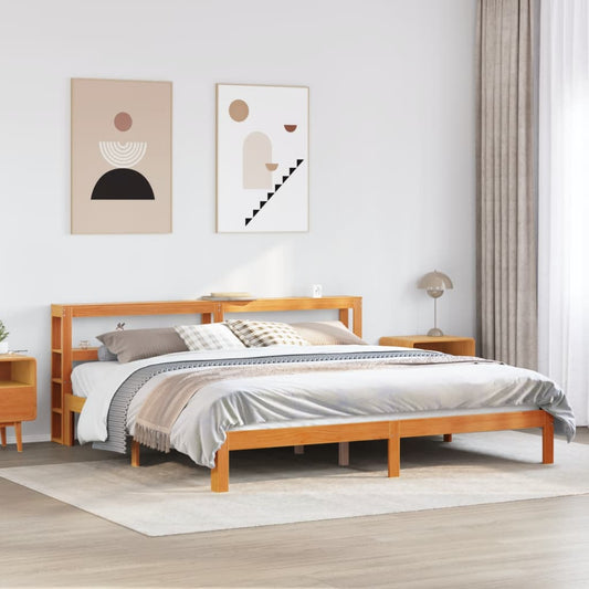 Letto senza Materasso Marrone Cera 180x200 cm in Legno di Pino - homemem39
