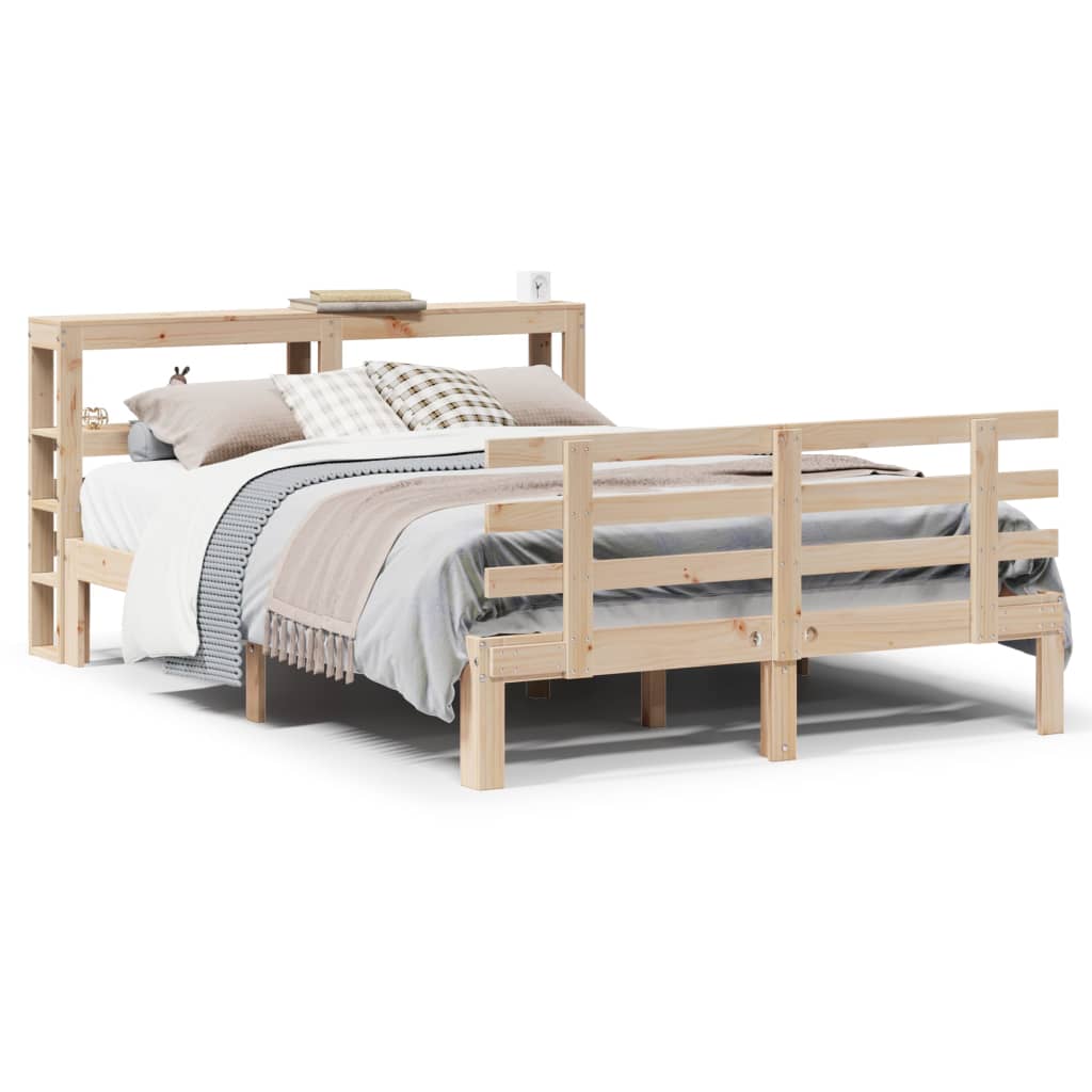 Giroletto con Testiera 140x190 cm in Legno Massello di Pino | homemem39