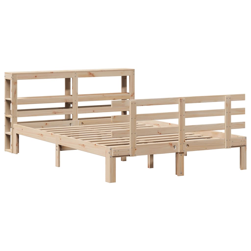 Giroletto con Testiera 140x190 cm in Legno Massello di Pino | homemem39