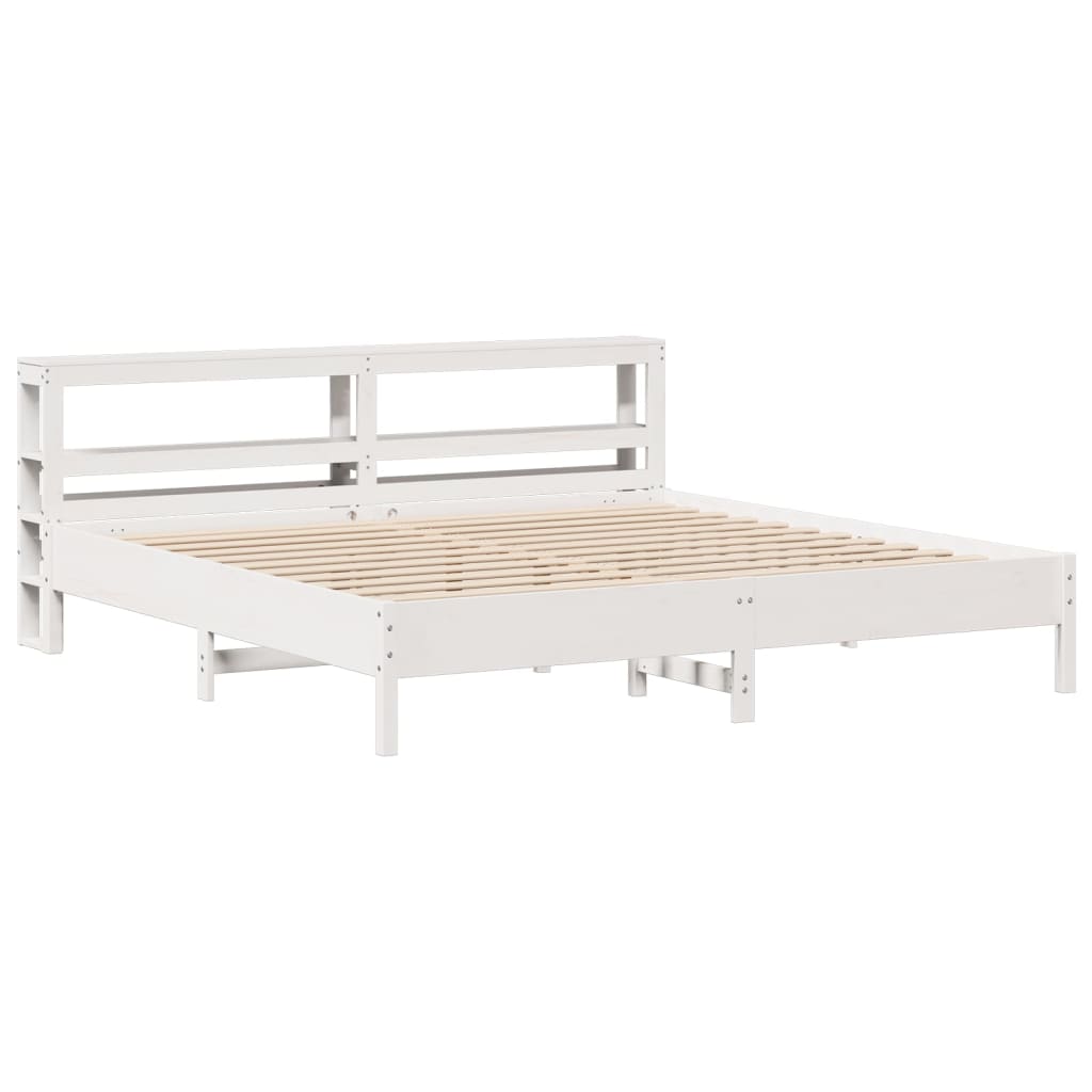 Giroletto senza Materasso Bianco 200x200 cm Legno Massello Pino | homemem39