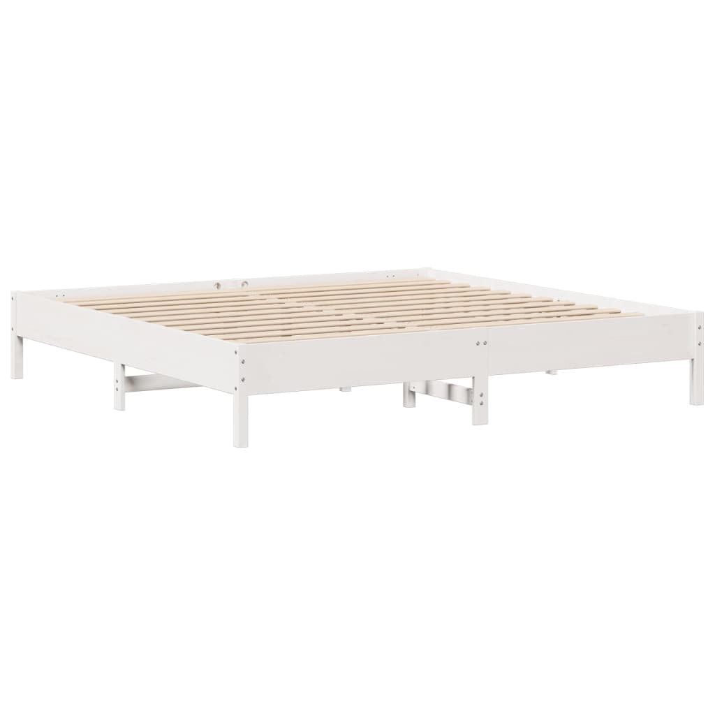 Giroletto senza Materasso Bianco 200x200 cm Legno Massello Pino | homemem39