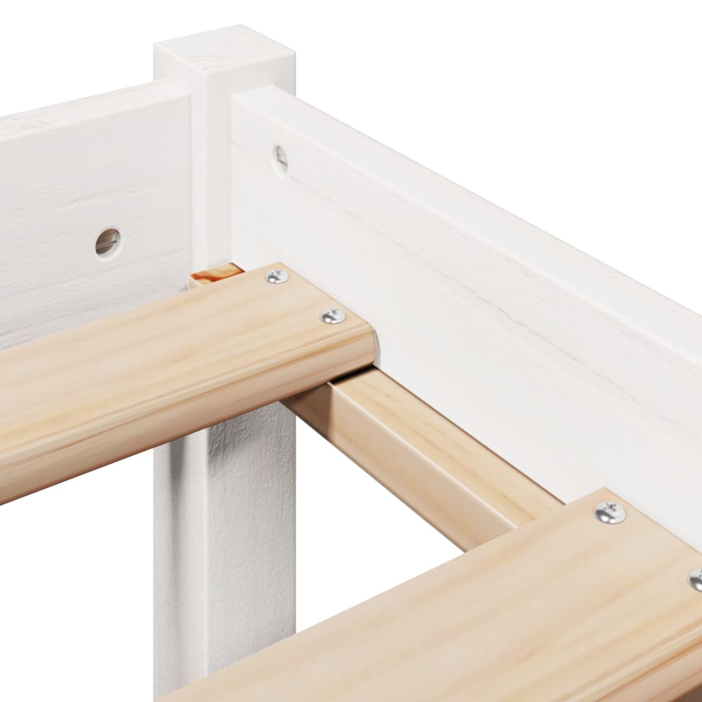 Giroletto senza Materasso Bianco 200x200 cm Legno Massello Pino | homemem39