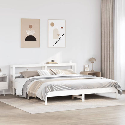 Giroletto senza Materasso Bianco 200x200 cm Legno Massello Pino | homemem39