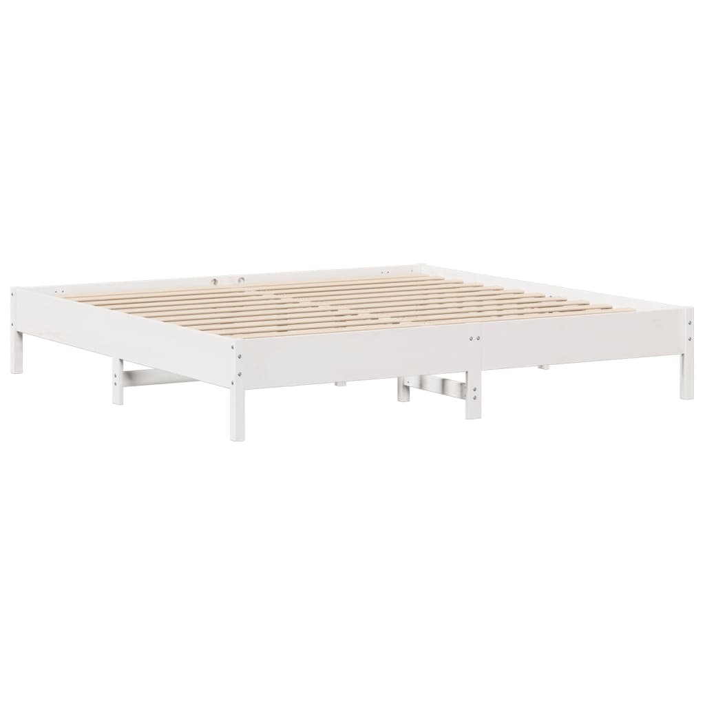 Letto senza Materasso Bianco 180x200 cm Legno Massello di Pino - homemem39