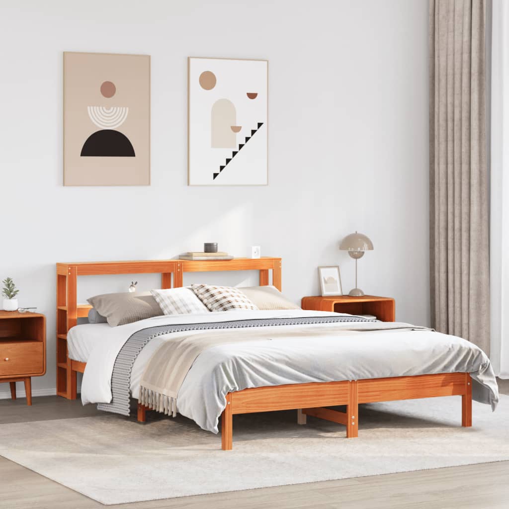Giroletto senza Materasso Marrone Cera 140x200cm Massello Pino | homemem39