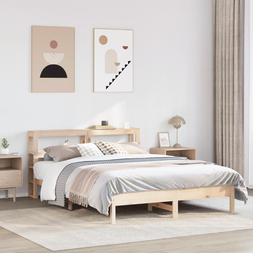 Letto senza Materasso 140x190 cm in Legno Massello di Pino | homemem39