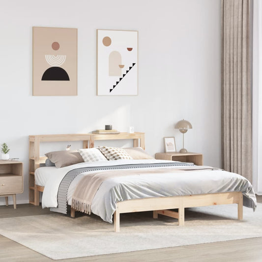 Letto senza Materasso 140x190 cm in Legno Massello di Pino | homemem39