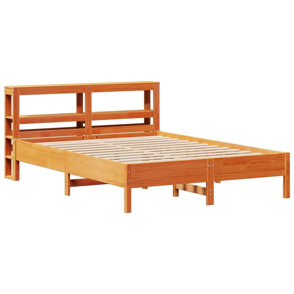 Letto senza Materasso Marrone Cera 140x190 cm in Legno di Pino | homemem39