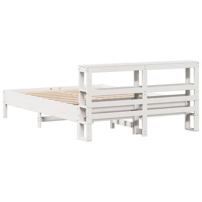 Letto senza Materasso Bianco 135x190 cm Legno Massello di Pino - homemem39