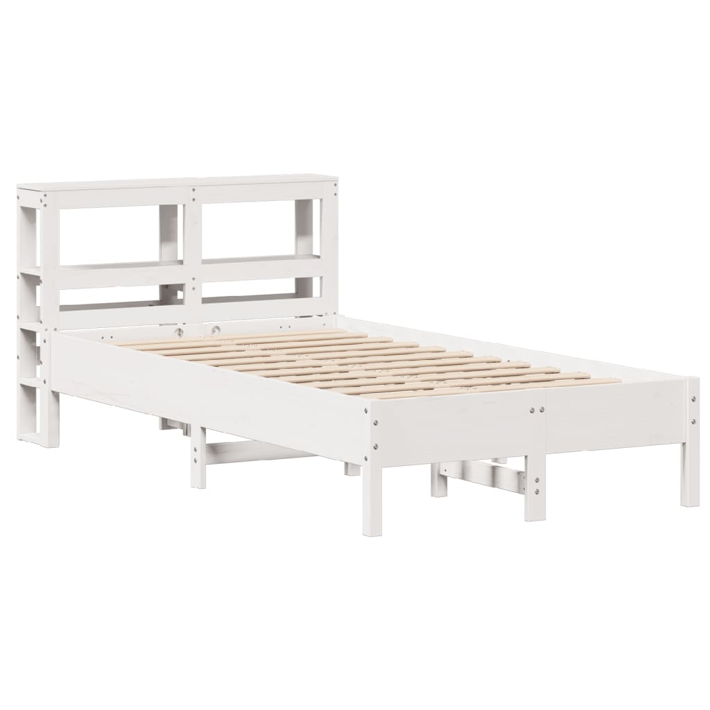 Letto senza Materasso Bianco 120x190 cm Legno Massello di Pino - homemem39
