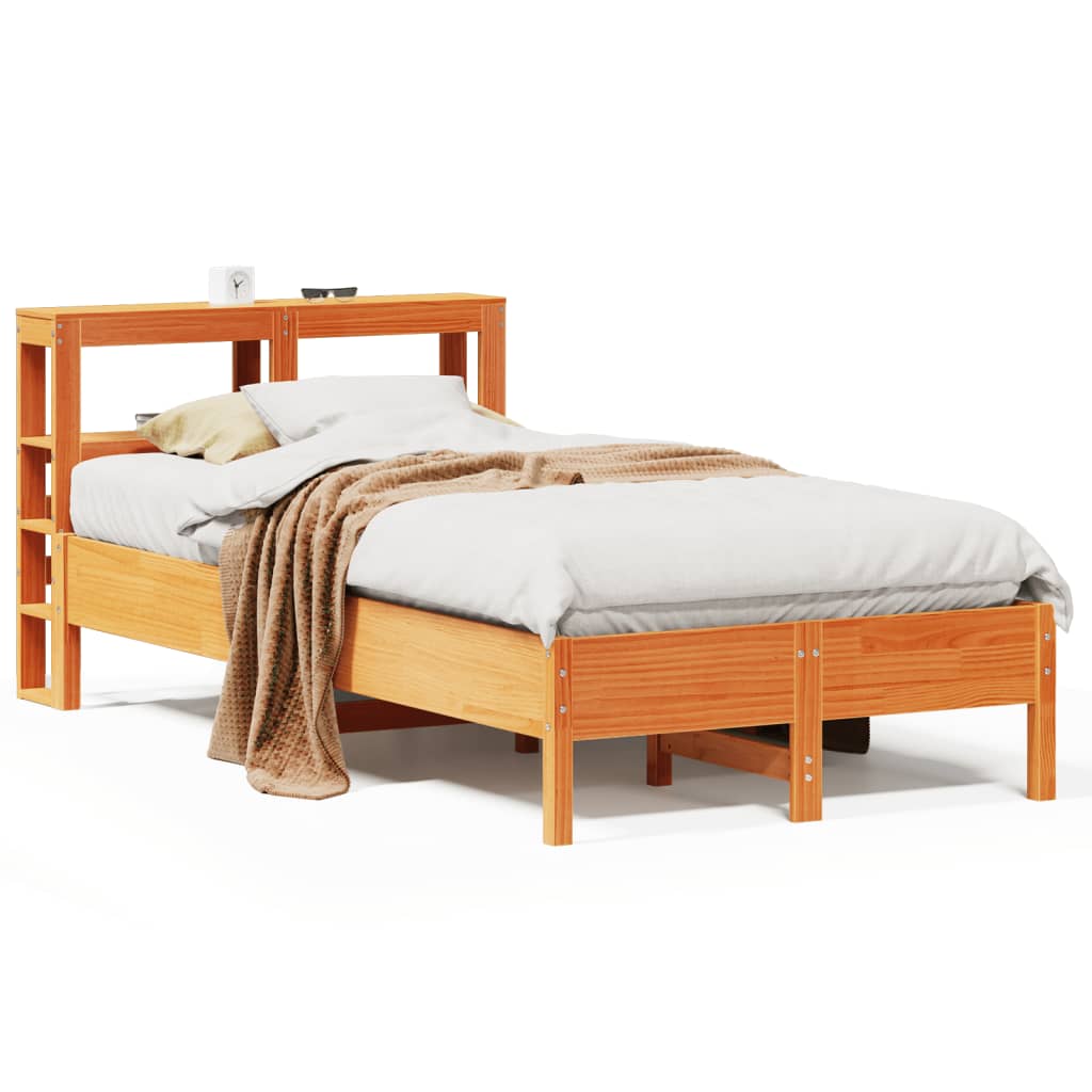 Letto senza Materasso Marrone Cera 75x190 cm in Legno di Pino | homemem39