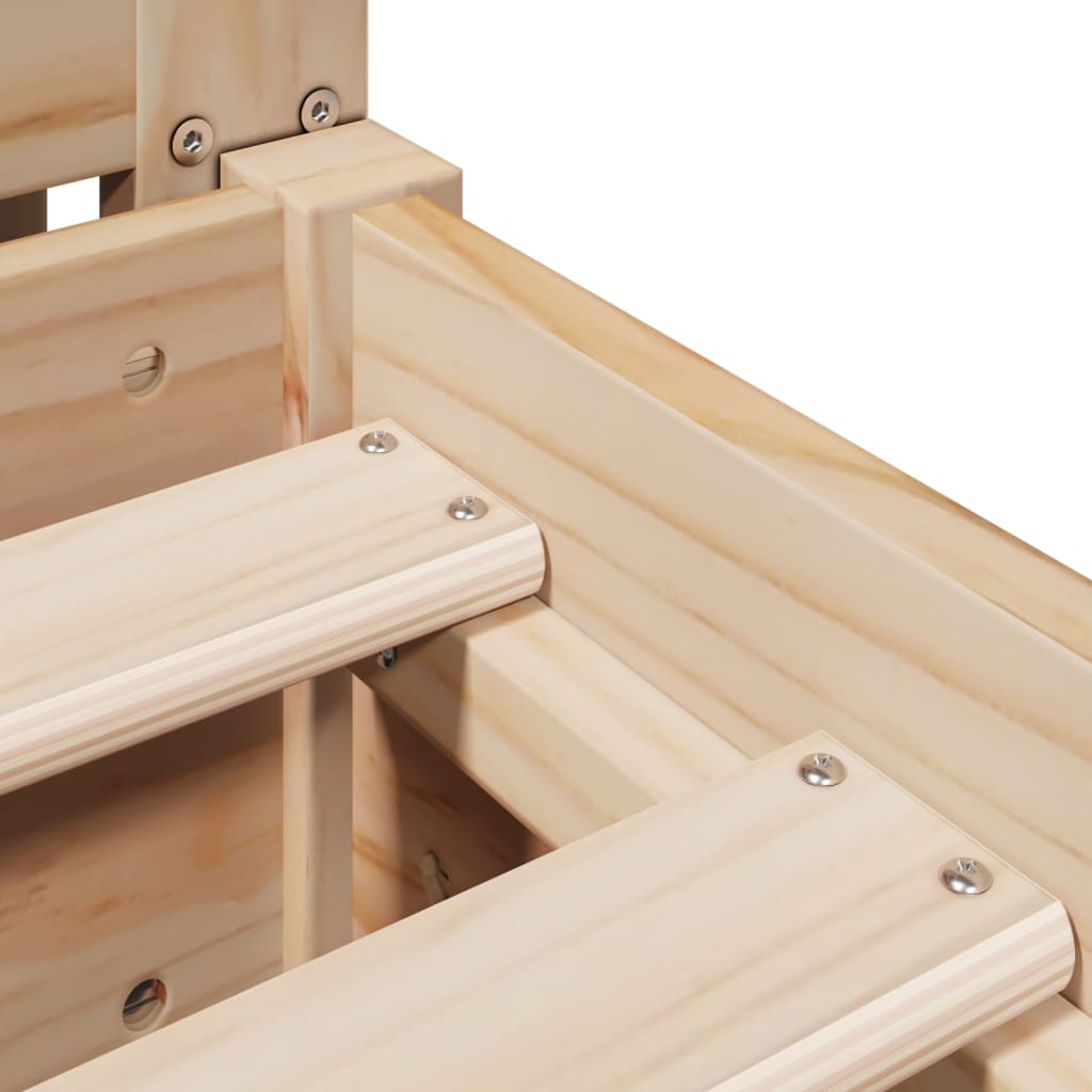 Letto senza Materasso 200x200 cm in Legno Massello di Pino