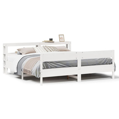 Giroletto senza Materasso Bianco 200x200 cm Legno Massello Pino | homemem39
