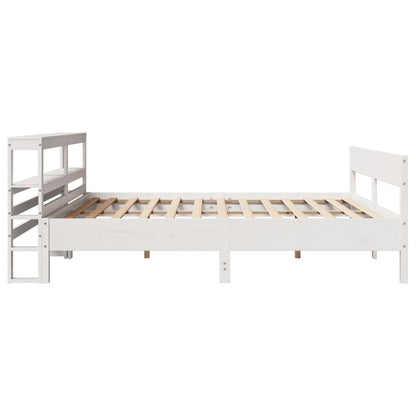 Giroletto senza Materasso Bianco 200x200 cm Legno Massello Pino