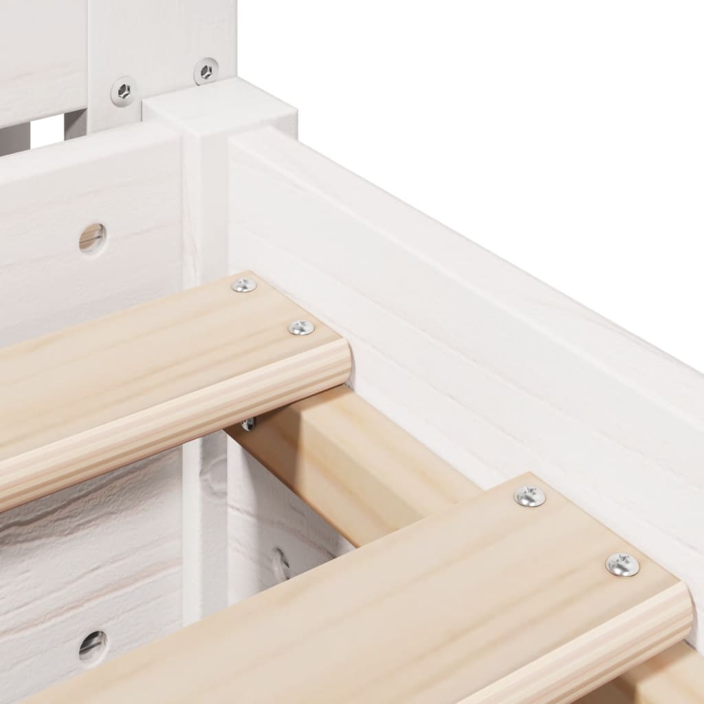 Giroletto senza Materasso Bianco 200x200 cm Legno Massello Pino