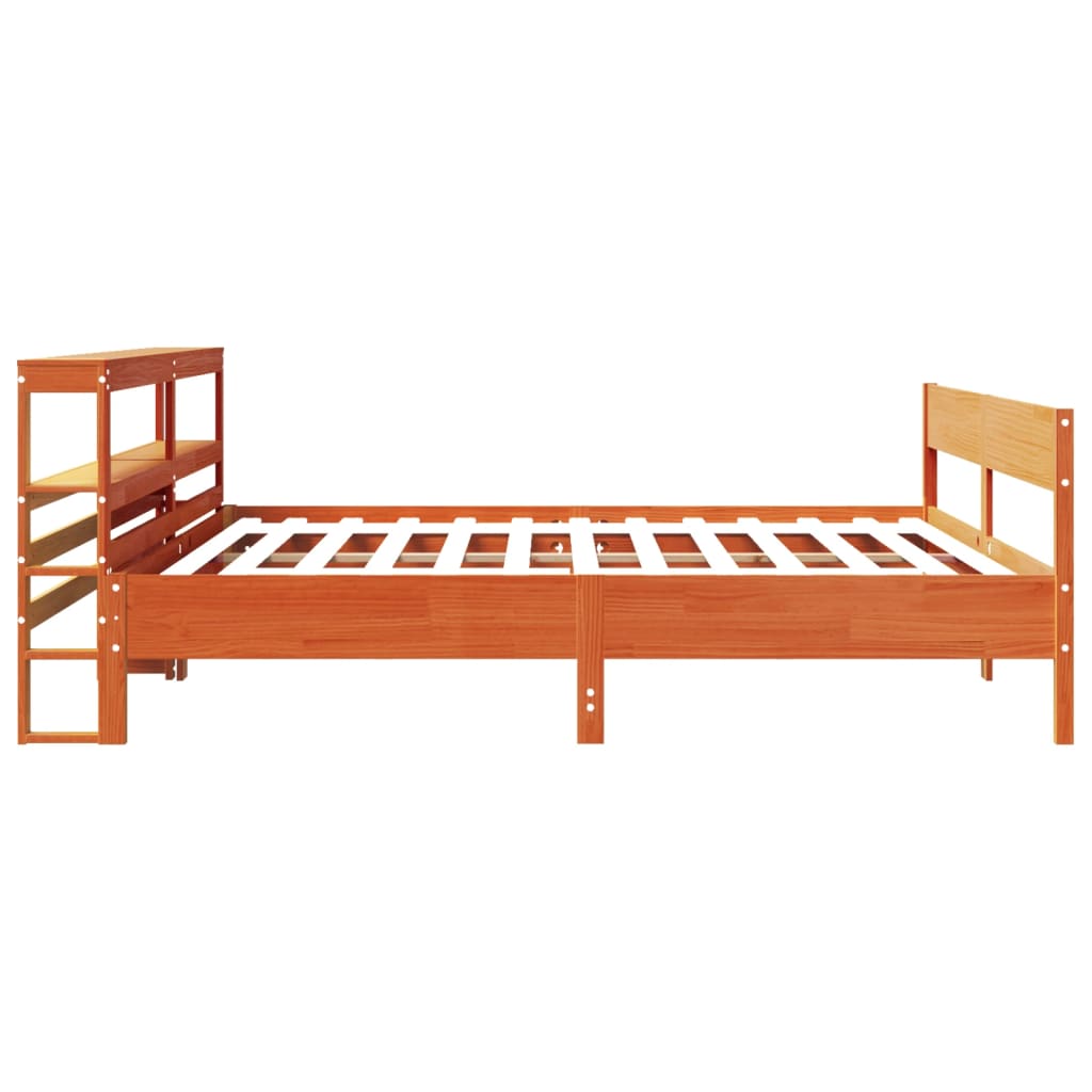 Letto senza Materasso Marrone Cera 200x200 cm in Legno di Pino | homemem39