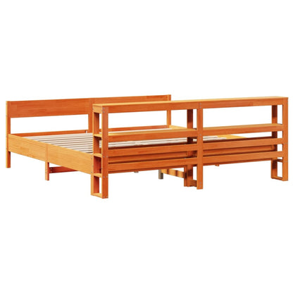 Letto senza Materasso Marrone Cera 200x200 cm in Legno di Pino | homemem39