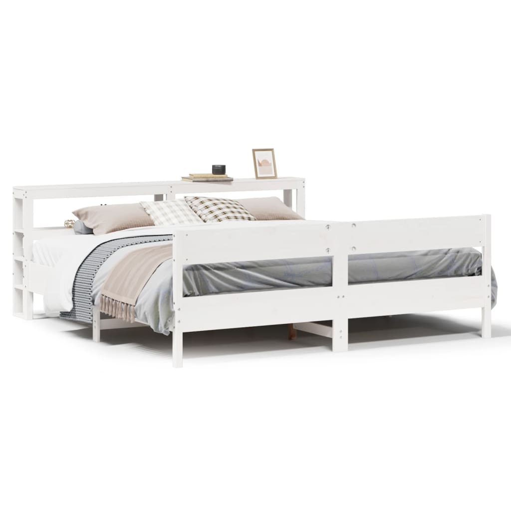 Letto senza Materasso Bianco 180x200 cm Legno Massello di Pino - homemem39