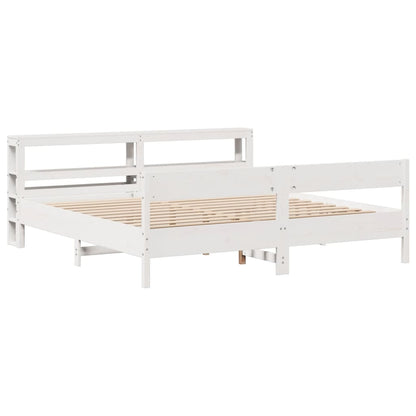Letto senza Materasso Bianco 180x200 cm Legno Massello di Pino - homemem39