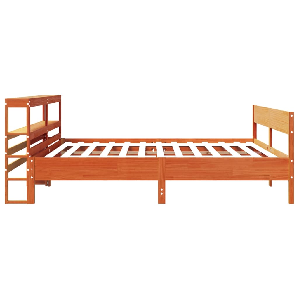 Letto senza Materasso Marrone Cera 180x200 cm in Legno di Pino - homemem39